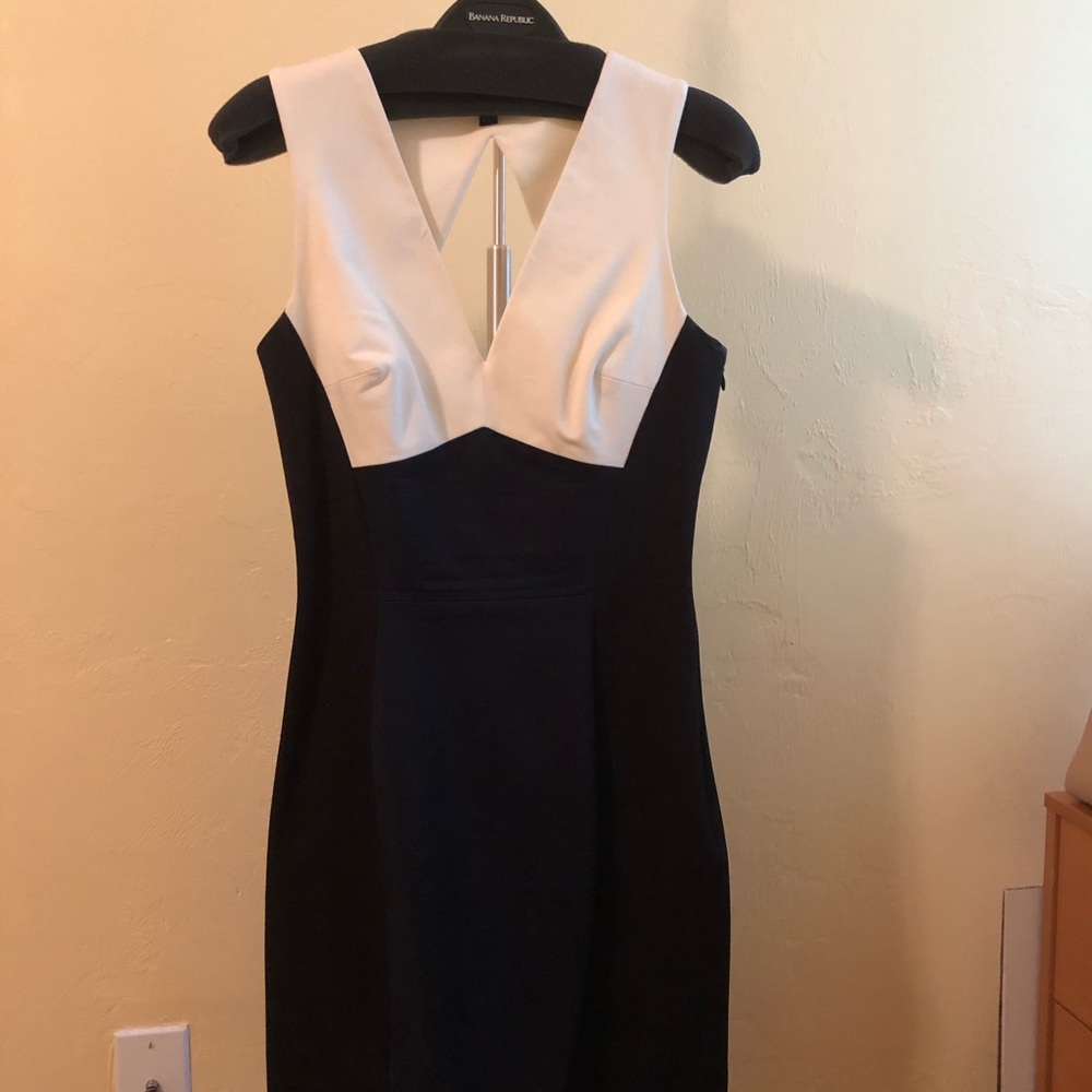Banana Republic Black, navy and white dress!
